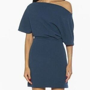 ALEXIA ADMOR | Asymmetrical Cocktail Dress in Lapis, Size Small
